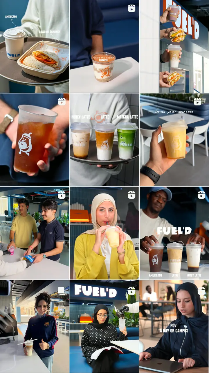 Fuel'd Instagram grid, August, twelve tiles