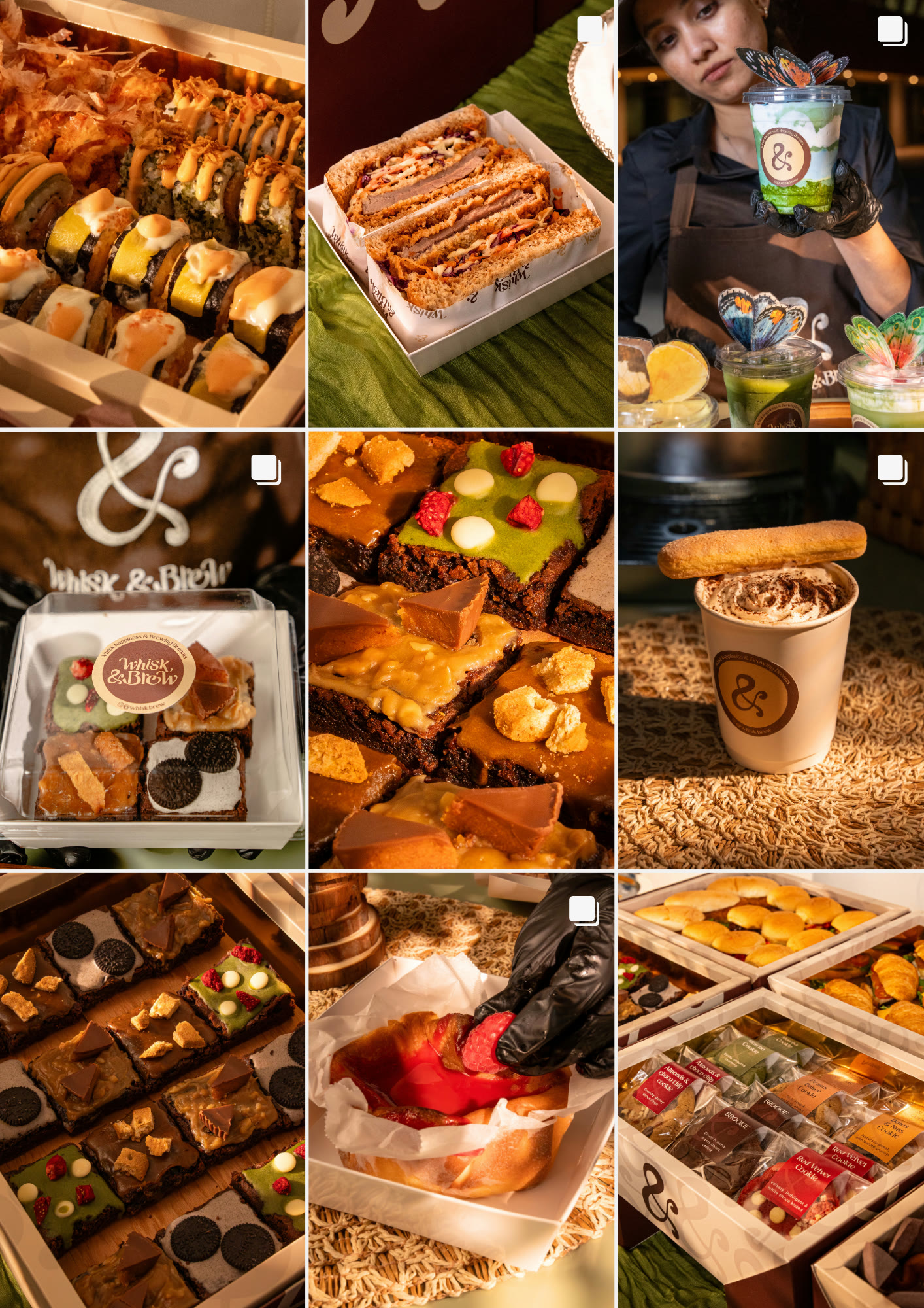 Instagram grid we produced , Whisk & Brew