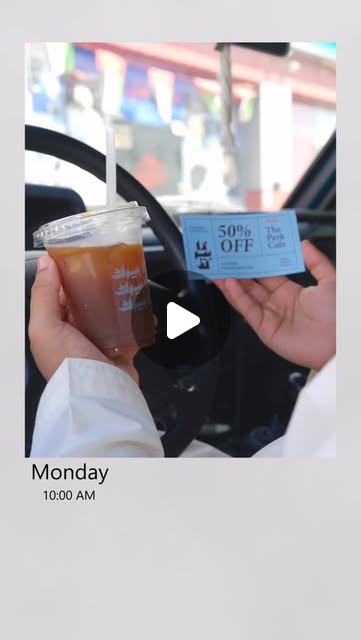 Reel: Perk Cafe opening offer , 50% off tokens